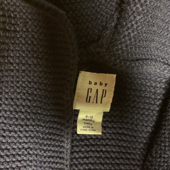 Baby gap teddy bear button up coat with booties navy blue 6-12m - Picture 4 of 7